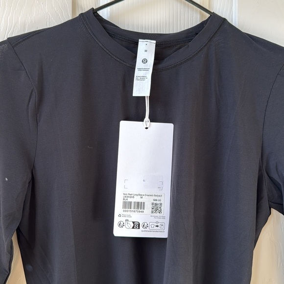 Lululemon Wundermost Nulu Mesh crewneck long sleeve bodysuit Black - Picture 6 of 8